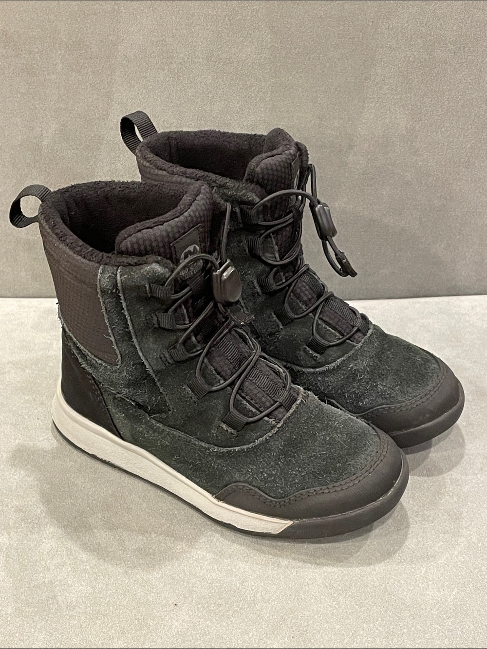 Merrell Lugano Gortex Kids 13 Black Suede Ankle Sneaker Boots Laces Hiking